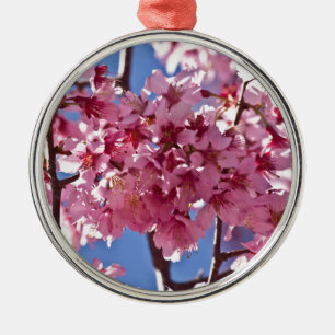 Adorno Metálico Flores de Cerezo Sakura Estrellas Rojas