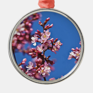 Adorno Metálico Flores de Cerezo Sakura Tocando Azul