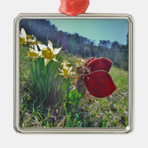 Adorno Metálico Flores de hadas y amarillas