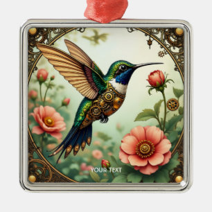 Adorno Metálico Flores de pájaro al vapor