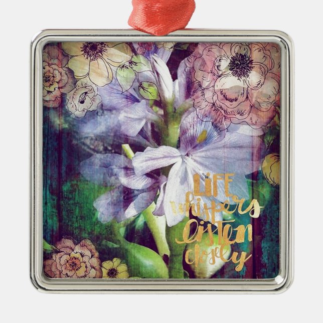 Adorno Metálico Flores de plantas de estanques (Frente)