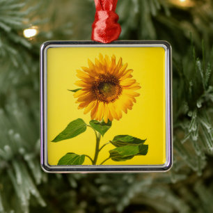 Adorno Metálico Flores   Girasol amarillo