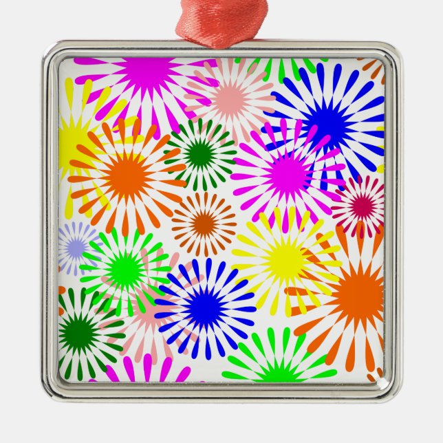 Adorno Metálico Flores multicolores (Frente)