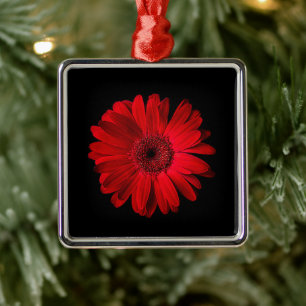 Adorno Metálico Flores   Red Gerbera Daisy