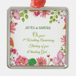 Adorno Metálico Flores religiosas en el quinto aniversario del Bod