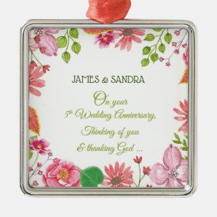 Adorno Metálico Flores religiosas en el quinto aniversario del Bod