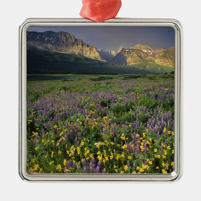 Adorno Metálico Flores silvestres praderas llenan pradera cerca de (Frente)