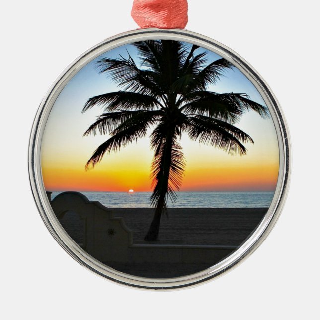 Adorno Metálico Florida Sunrise with Palm Tree (Frente)