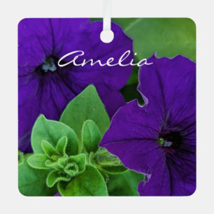 Adorno Metálico Flower Púrpura Flower Photo Bible Verse Positive T
