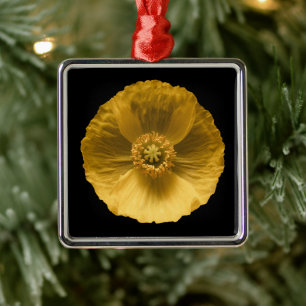Adorno Metálico Flowers Yellow Poppy
