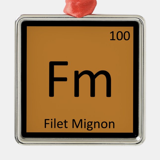 Adorno Metálico Fm - Filet Mignon Química Símbolo de tabla periódi (Frente)