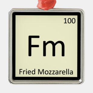 Adorno Metálico Fm - Símbolo de química del apetitoso Mozzarella f