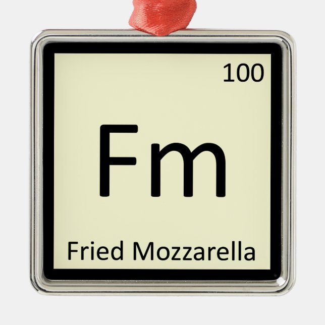Adorno Metálico Fm - Símbolo de química del apetitoso Mozzarella f (Frente)