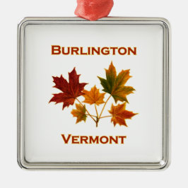 Adorno Metálico Follaje de otoño de Burlington Vermont - hojas de