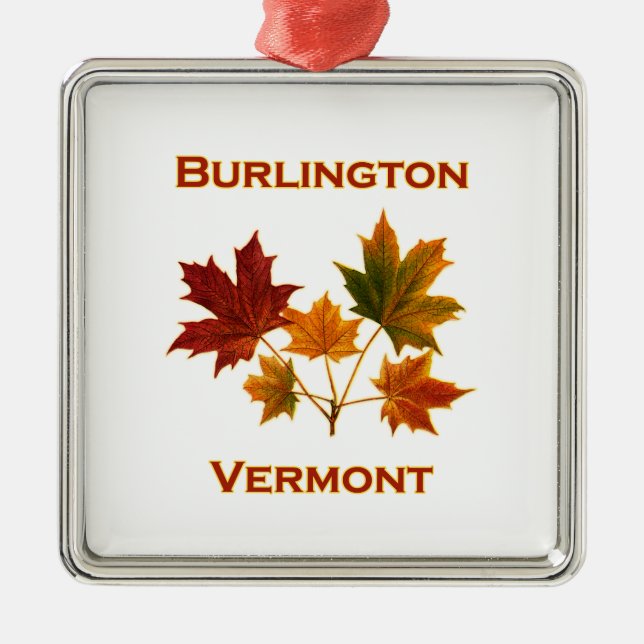 Adorno Metálico Follaje de otoño de Burlington Vermont - hojas de (Frente)