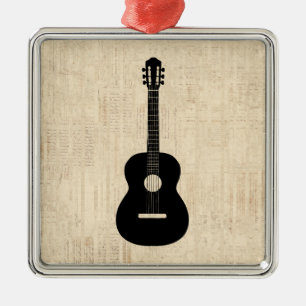 Adorno Metálico Fondo de escritura artística de guitarra acústica