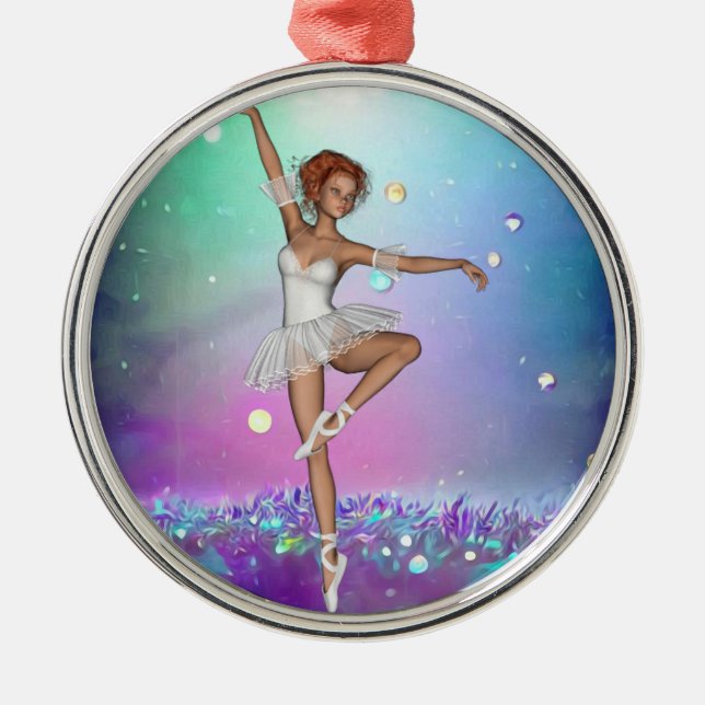 Adorno Metálico Fondo de hierba púrpura y Ballerina (Frente)