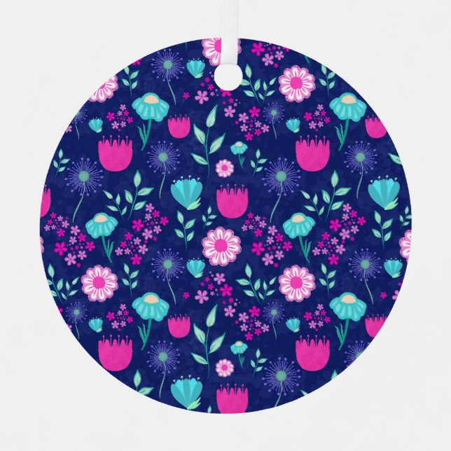 Adorno Metálico Fondo de patrón floral corto (Anverso)