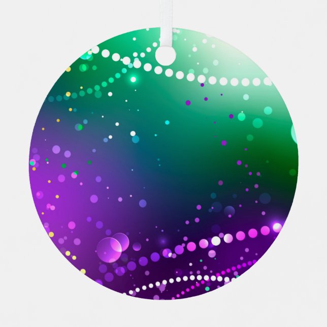 Adorno Metálico Fondo morado festivo Mardi Gras (Anverso)