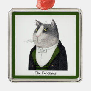 Adorno Metálico FOOTMAN CAT Premium Square Ornamet + Texto