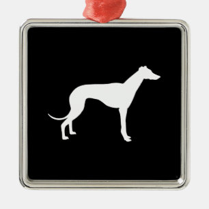Adorno Metálico Forma en negro y blanco de galgo