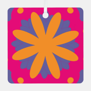 Adorno Metálico formas de círculos florales coloridos