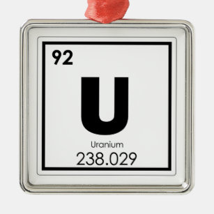 Adorno Metálico Fórmula de uranio de la química del símbolo del