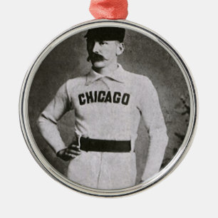 Adorno Metálico Foto antigua, jugador de béisbol de Chicago