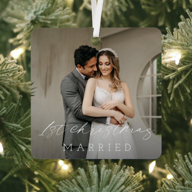 Adorno Metálico Foto clásica elegante Primera Navidad (in situ)