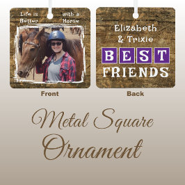 Adorno Metálico Foto de amante de los caballos nombres púrpura rús