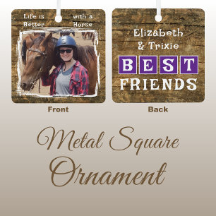 Adorno Metálico Foto de amante de los caballos nombres púrpura rús