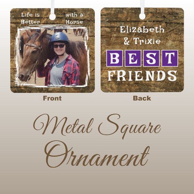 Adorno Metálico Foto de amante de los caballos nombres púrpura rús (Subido por el creador)