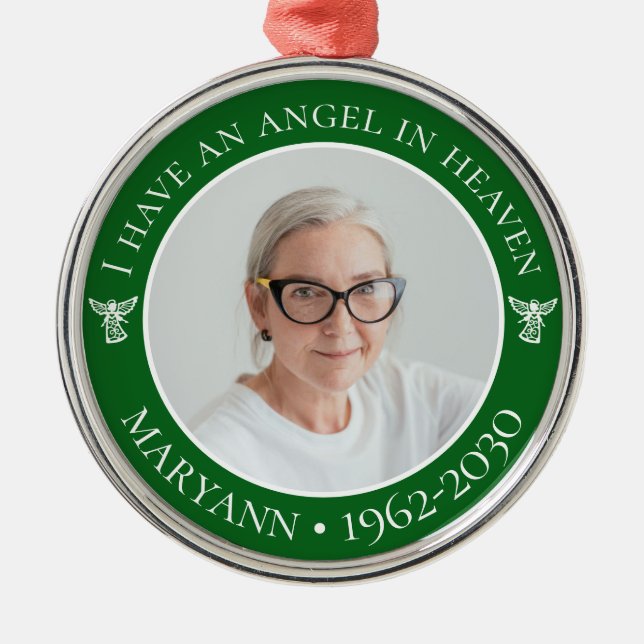 Adorno Metálico Foto de Angel en memoria del cielo (Frente)