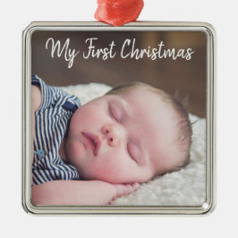 Adorno Metálico Foto de bebé Mi primera sesión de Navidad
