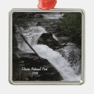 Adorno Metálico Foto de cascada del Parque Nacional del Glaciar