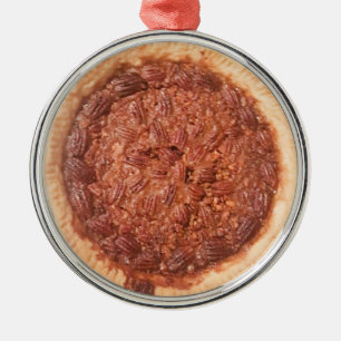 Adorno Metálico Foto de comida de pastel de pecán Navidad