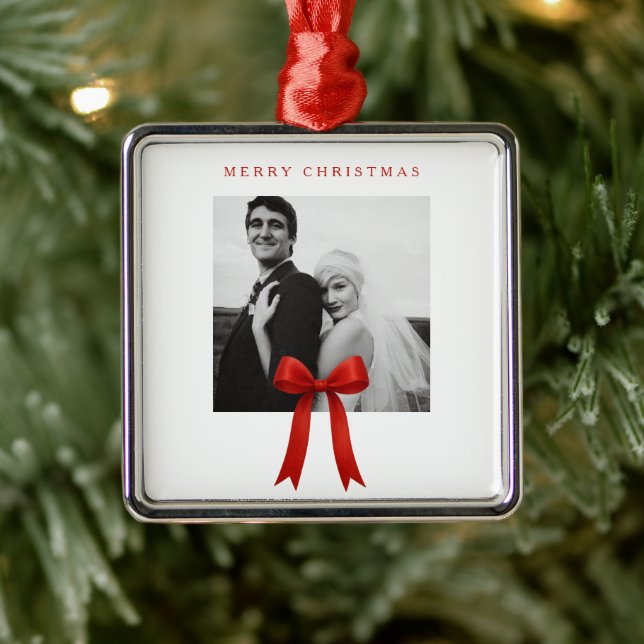 Adorno Metálico Foto de Cute Red Bow Ferry Christmas (Árbol)