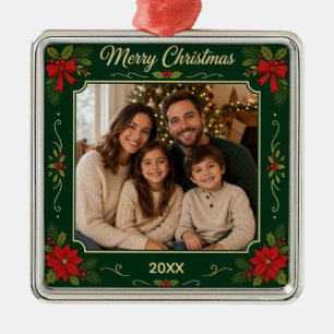 Adorno Metálico Foto de familia vintage de Navidad