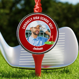 Adorno Metálico Foto de golfista rojo Equipo de golf de secundaria