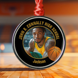 Adorno Metálico Foto de jugador de baloncesto de oro negro en Navi