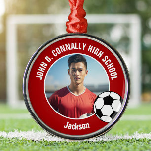 Adorno Metálico Foto de Jugador de Fútbol Rojo de Escuela Secundar