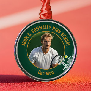 Adorno Metálico Foto de jugador de tenis de oro verde regalo de Na