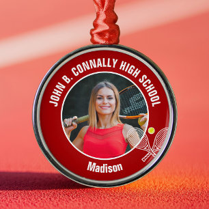 Adorno Metálico Foto de Jugador de Tenis Rojo de Escuela Secundari
