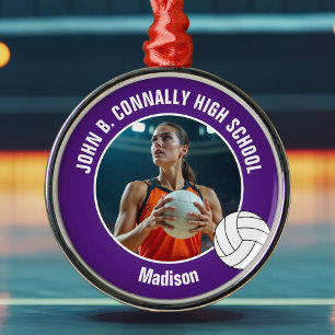 Adorno Metálico Foto de Jugadora de Voleibol Morada Regalo de Navi