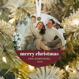 Adorno Metálico Foto de la familia de navidad Minimalista de la mo