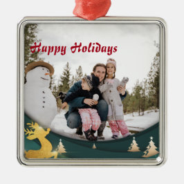 Adorno Metálico Foto de la familia de navidades del Personalizado