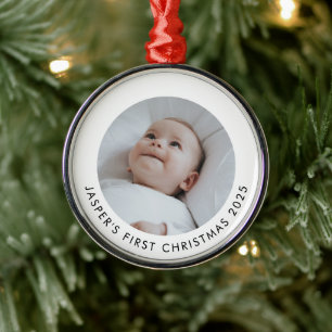 Adorno Metálico Foto de la primera Navidad del bebé