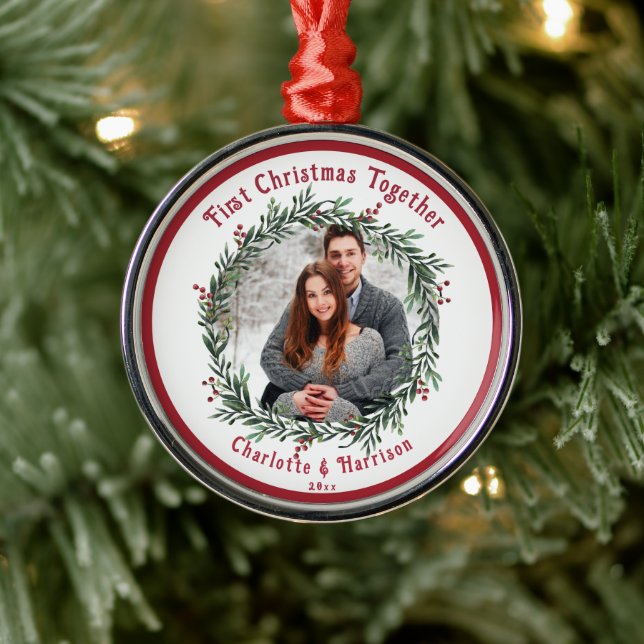 Adorno Metálico Foto de la primera pareja de Navidad (Árbol)