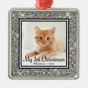Adorno Metálico Foto de los primeros Navidades de gatito