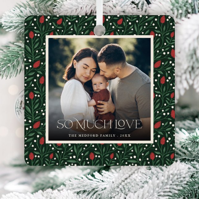 Adorno Metálico Foto de marco floral para Navidades clásicos (Subido por el creador)